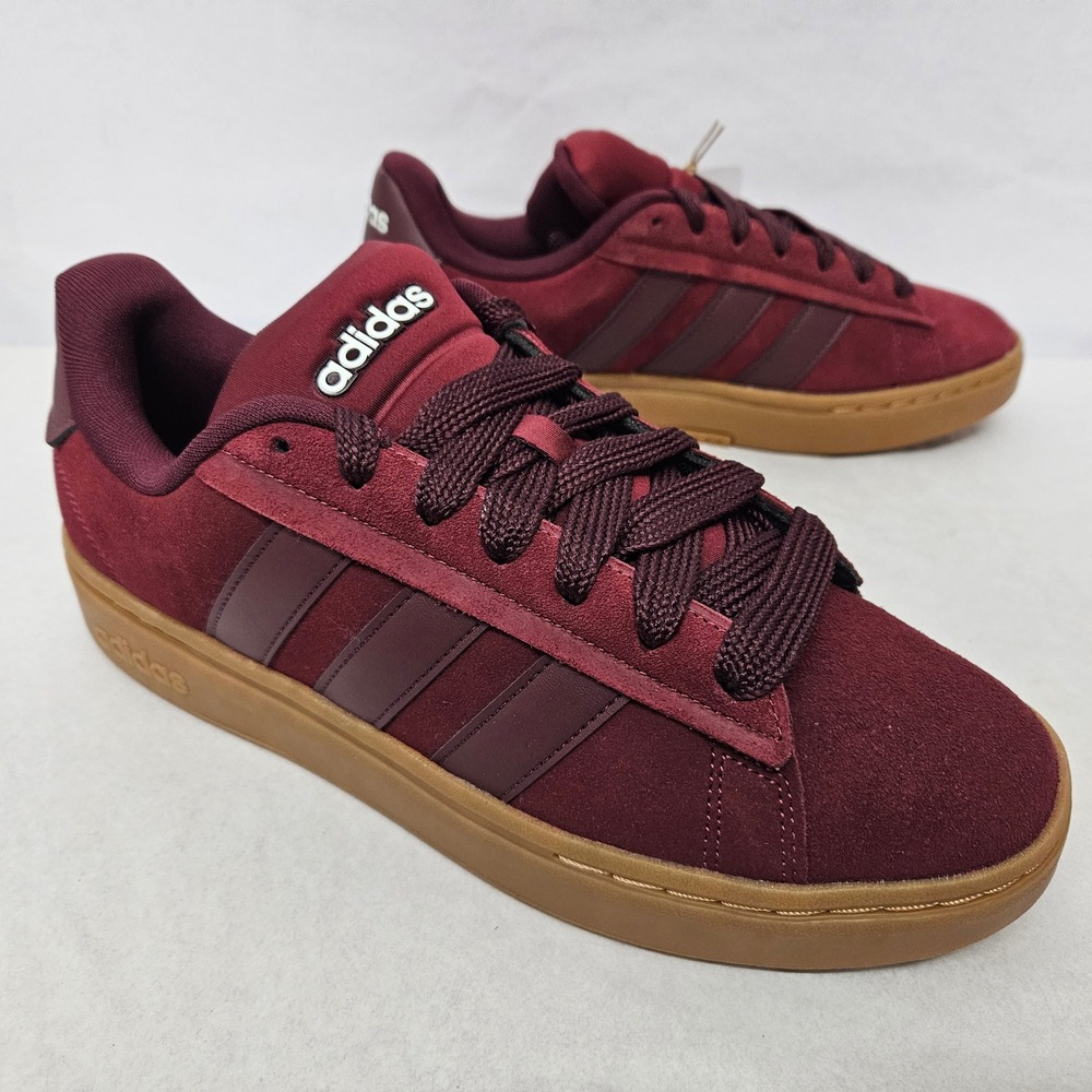 adidas Men's Burgundy Sneakers with Gum Sole